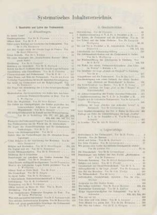 Systematisches Inhaltsverzeichnis.