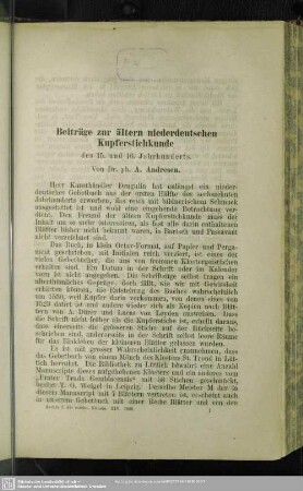 Beiträge zur ältern niederdeutschen Kupferstichkunde : des 15. und 16. Jahrhunderts