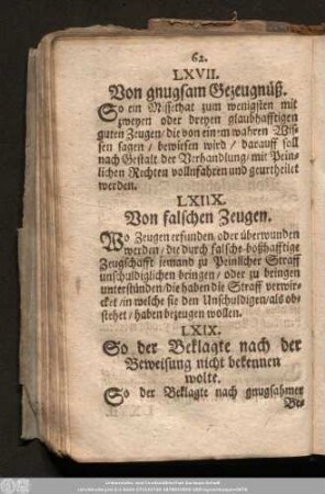 LXIIX. Von falschen Zeugen.
