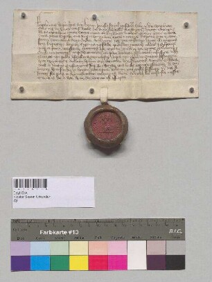 Bischof Engelmar von Chiemsee gewährt den vier Altären (Hl. Kreuz, Zwölf Apostel, St. Johann d. Täufer, St. Maria u. St. Katharina) im Kloster Seeon einen Ablass von 40 Tagen. S: Bischof Engelmar von Chiemsee