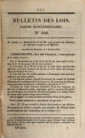 Bulletin des lois de la République Française. Partie supplémentaire. 15. 1839 = No. 408 - 438
