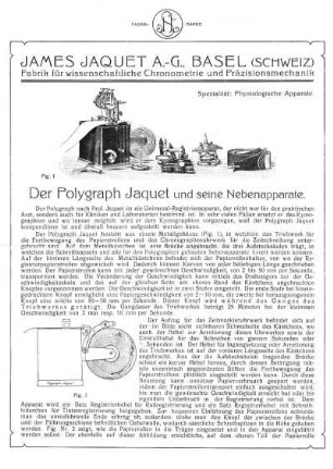 Der Polygraph Jaquet und seine Nebenapparate