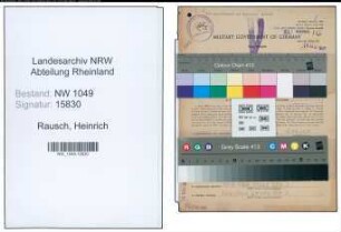 Entnazifizierung Heinrich Rausch , geb. 06.08.1907 (Musiker)