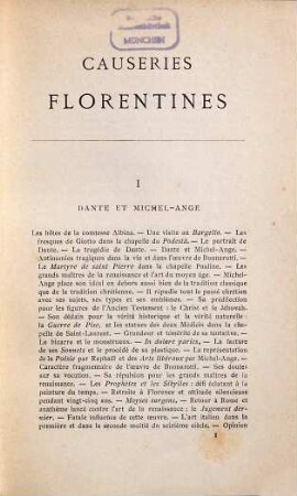 Causeries florentines