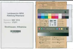 Entnazifizierung Wilhelmine Stockhausen , geb. 03.08.1901 ()
