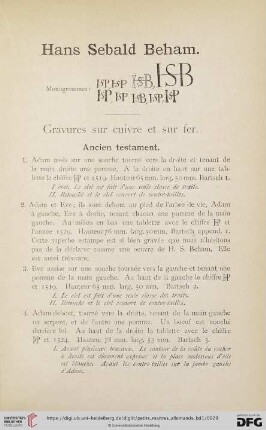 Gravures sur cuivre et sur fer (Nr. 1-285)