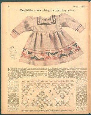 Vestidito para chiquita de dos años [Fotografía y dibujo]