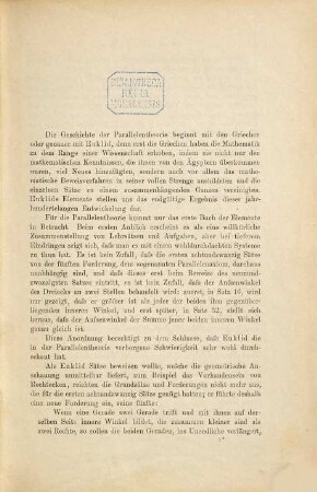 Die Theorie der Parallellinien von Euklid bis auf Gauss : eine Urkundensammlung zur Vorgeschichte der Nichteuklidischen Geometrie