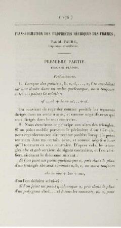 Transformation des propriétés metriques des figures.
