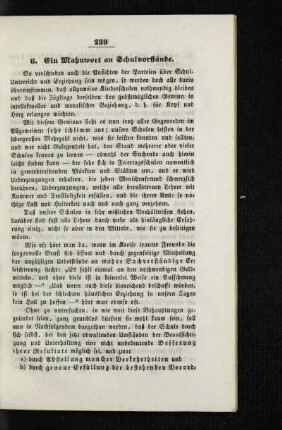 ¬Ein¬ Mahnwort an Schulvorstände