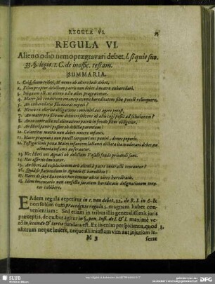 Regula VI. Alino odio nemo praegravari debet