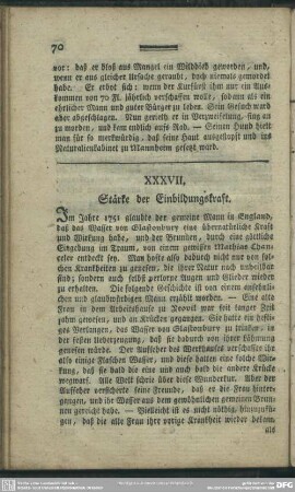 XXXVII. Stärke der Einbildungskraft
