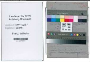 Entnazifizierung Wilhelm Franz , geb. 29.04.1896 (Studienrat)