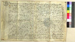 Eine von Johannes Spölin, Kaiserlichem Notar zu Nürnberg, am 1. August 1600 beglaubigte Abschrift einer Urkunde von 1454 Mai 30.