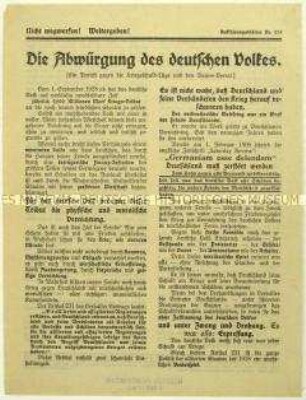 Flugblatt der Deutschen Erneuerungs-Gemeinde zur Kriegsschuldfrage und zum Dawes-Plan