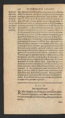 Cap. VI. De Oppositione.