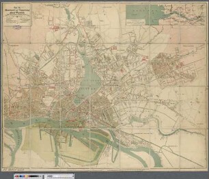 Plan von Hamburg und Umgebung, Altona, Wandsbek : mit dem gesamten Freihafengebiet