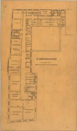 Fischer, Theodor; Stuttgart; Abgeordneten-Kammer - Grundriss 2. OG