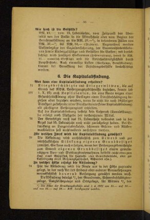 6. Die Kapitalabfindung.