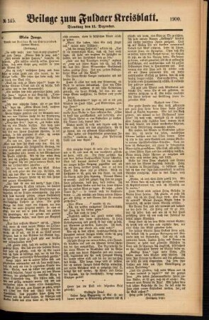 Zweite Ausgabe vom Dienstag, den 11. Dezember 1900.