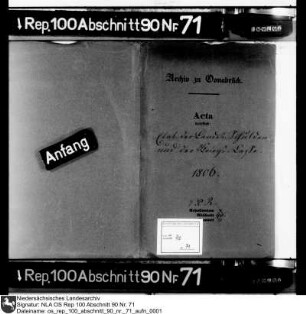 Etat der Landesschulden und der Kriegskasse