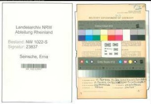 Entnazifizierung Erna Seinsche , geb. 30.12.1916 ()