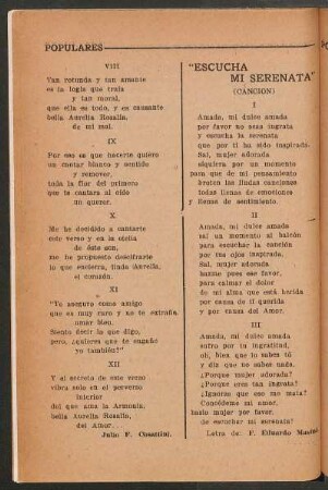 "Escucha mi serenata" : (Canción)