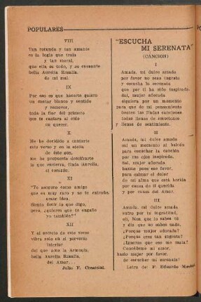 "Escucha mi serenata" : (Canción)