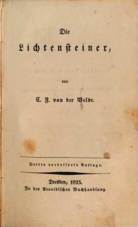 Schriften, 9. Die Lichtensteiner