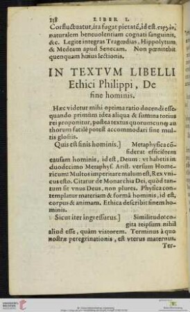 In Textvm Libelli Ethici Philippi, De fine hominis