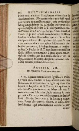 Articulus VII. De Numero Sacramentorum.