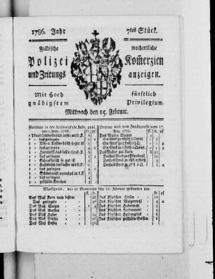7tes Stück., Ausgabe vom 15. Februar 1786
