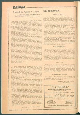 Manuel de Castro y López : A la distinguida señora doña Ramona de la Peña de Castro y López. Respetuosamente.