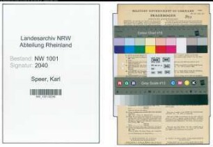Entnazifizierung Karl Speer, geb. 10.12.1897 (Gelderheber)
