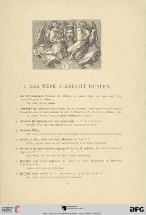 I. Das Werk Albrecht Dürer's (Nr. 1-348)