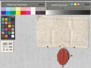 Werden.-Lehnsbrief Abt Anselms zum Revers Nr. 4584. - Or., großes Siegel schwer beschädigt, Unterschrift