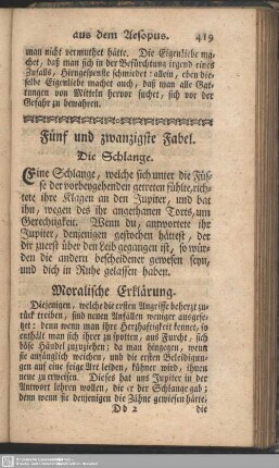 Fünf und zwanzigste Fabel. Die Schlange