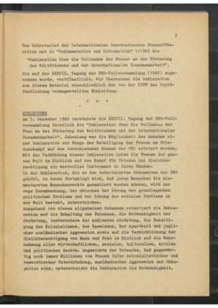 Deklaration über die Teilnahme der Frauen an der Förderung des Weltfriedens und der internationalen Zusammenarbeit