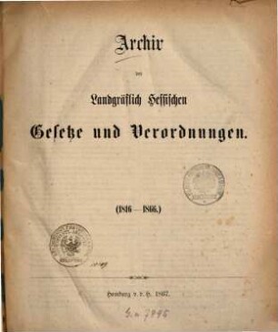 Archiv der Landgräflich Hessischen Gesetze und Verordnungen : 