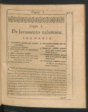 Caput I. De Iuramento calumniae.