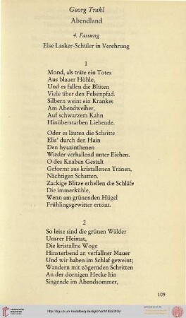 Georg Trakl: Abendland