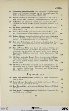 Fayencen usw. (Nr. 141-172)