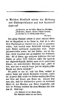 Welchen Einfluss würde die Bildung des Schönheitsinnes auf das Landvolk äußern?