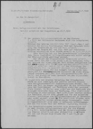 Gerhausen: Inspektionsbericht 1948