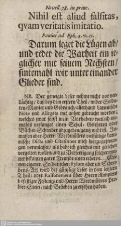 Darum leget die Lügen ab/ und redet die Warheit ein jeglicher mit seinem Rechsten...