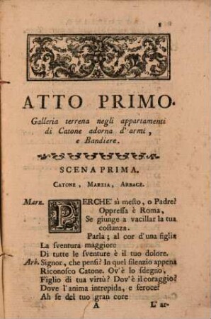 Catone in Utica : Dramma per musica