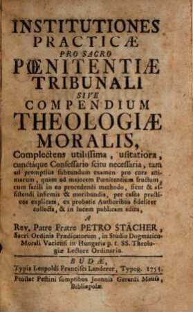 Institutiones practicae pro sacro poenitentiae tribunali