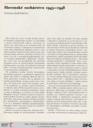 Slovenské sochárstvo 1945-1948