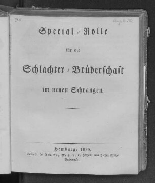 Special-Rolle für die Schlachter-Brüderschaft im neuen Schrangen