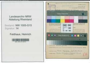 Entnazifizierung Heinrich Feldhaus , geb. 10.09.1900 (Spinnereimeister)